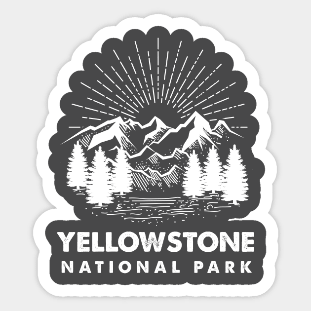 Yellowstone National Park Retro Sticker by roamfree